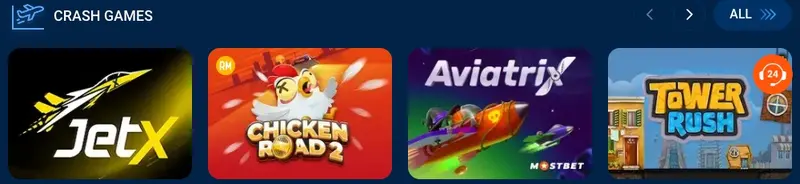 Mostbet crash oyunları rafı: JetX, Chicken Road 2, Aviatrix, Tower Rush