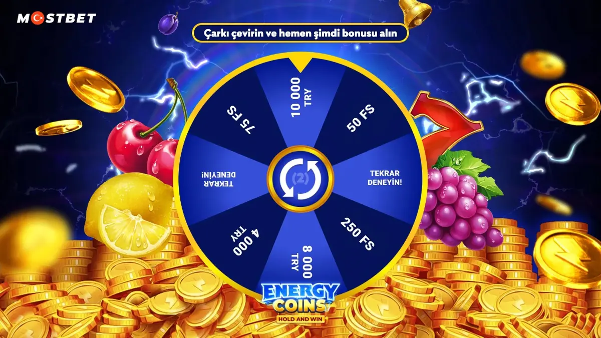 Energy Coins çarkı ve altın paralar